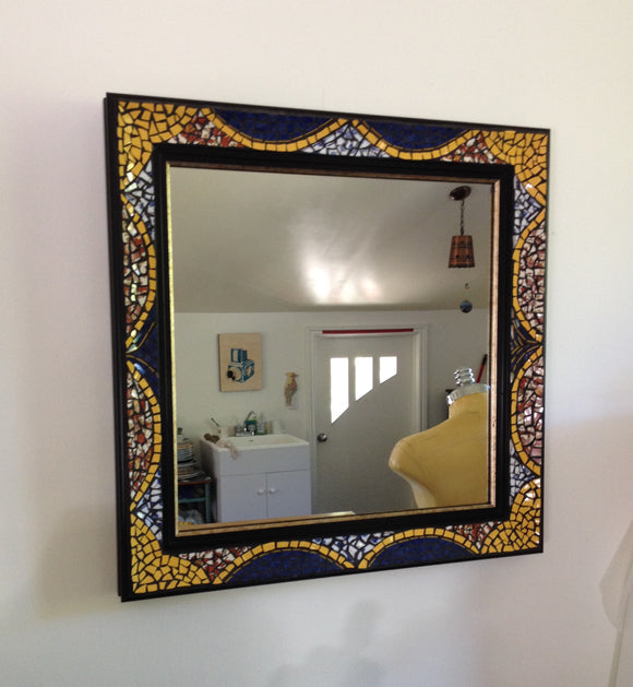 Blue Curtain Mirror (SOLD)